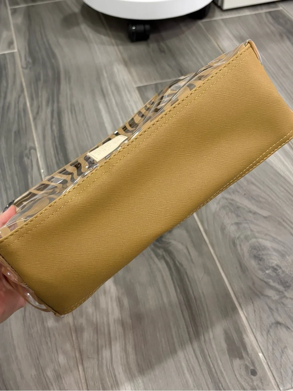 Tender Love & Carry Tan Zebra-Print Clear Cosmetic Pouch